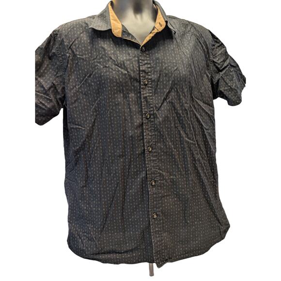 Franky Max Shirt Mens XL Short Sleeve Button Casual Collared Geometric Pattern - Picture 7 of 13